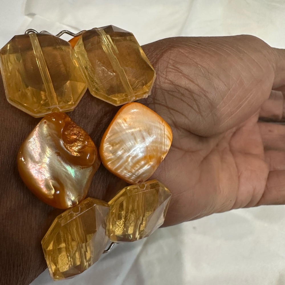 Vintage Gold and Orange Bracelet